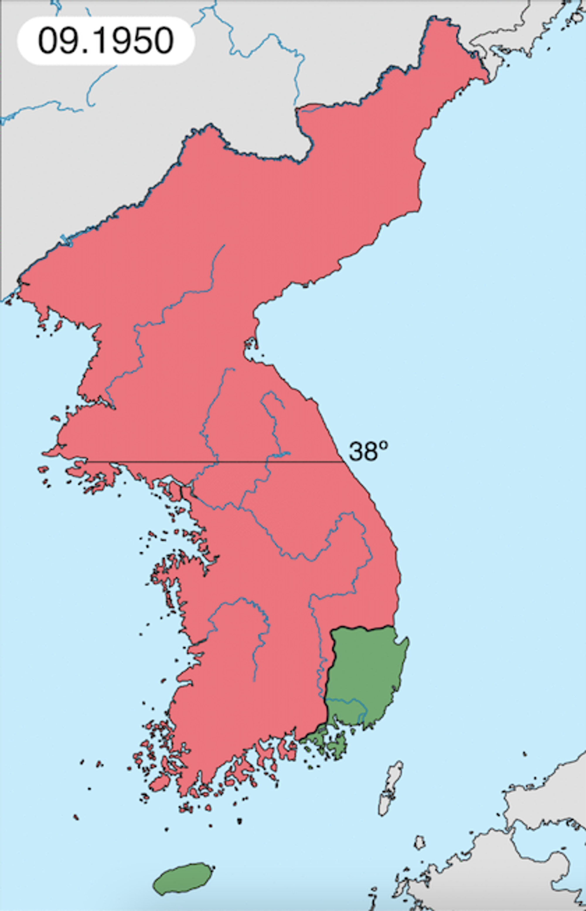 1950年9月仁川登陆前的朝鲜半岛态势